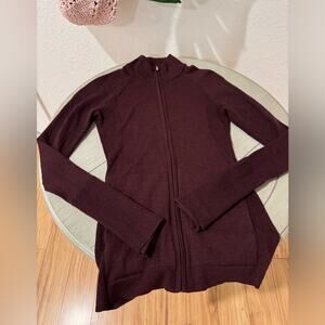 Lululemon Time To Thrive Merino Wool‎ Jacket Dark Adobe Size 4 Warm & Cozy